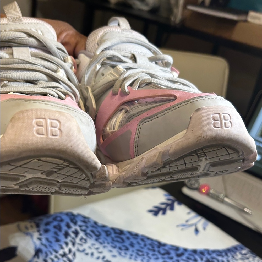 Balenciaga Authentic LED Track Sneakers in Gray and Pink with COA No Box-ON SALE - Picture 14 of 16